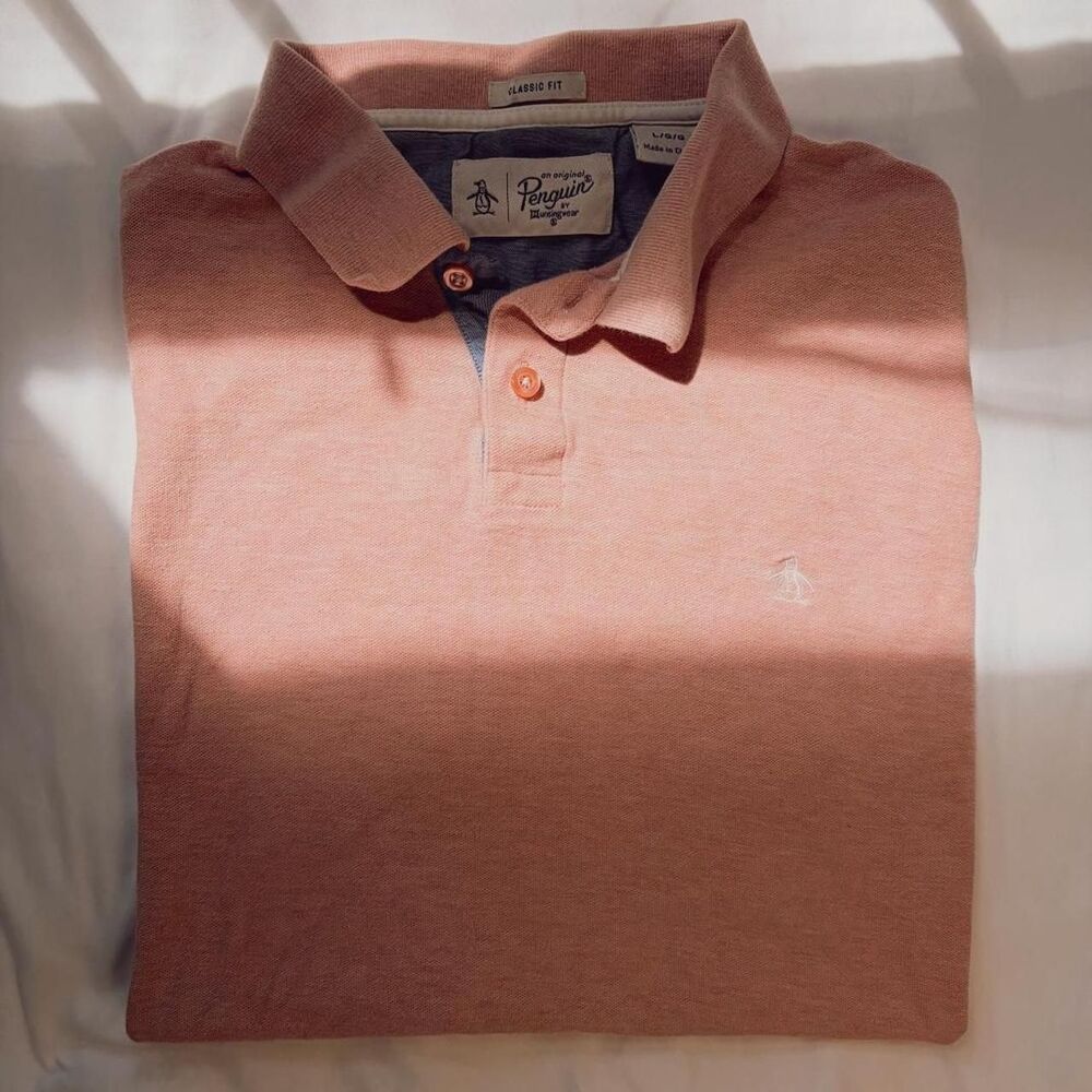Penguin Men's Pink and Orange Polo-shirts